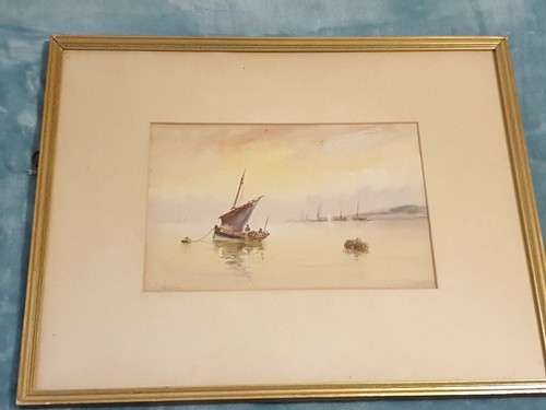 Signed framed watercolour - signed,