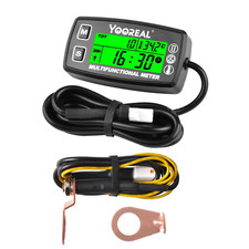 Digital Engine Temp Gauge RPM Tach Hour Meter Backlit Waterproof Bike Tractor