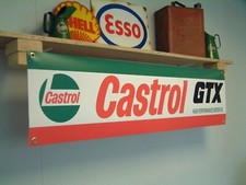 Castrol GTX Banner Motor Oil Workshop Garage Vintage Style Wall Display