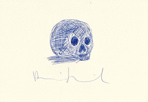 Damien hirst skull drawing - damien,
