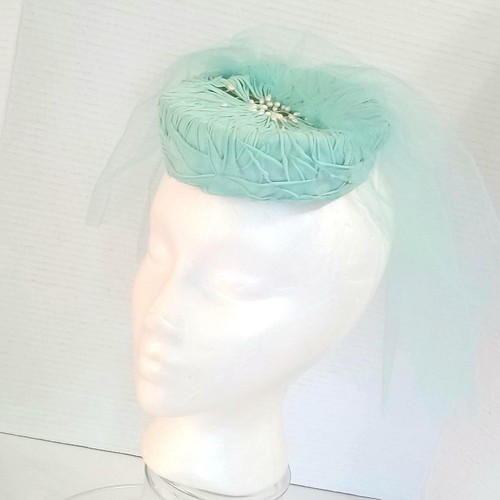 Mcm turquoise fascinator - fascinator:, faux