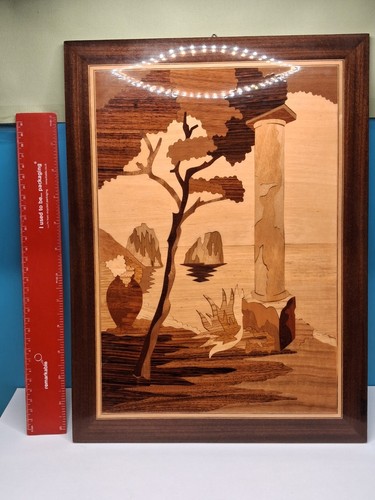 Vintage wood veneer marquetry - vintage,