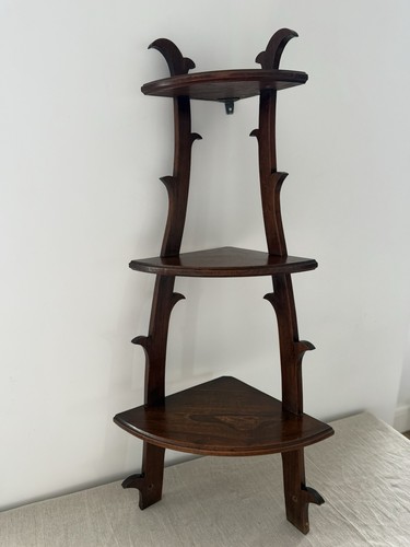 Vintage wooden corner shelf - vintage,