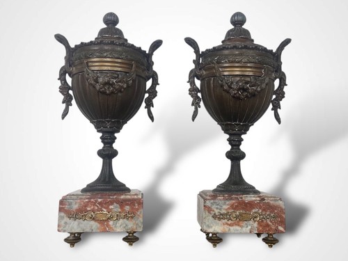 Pair french spelters urns - pair,
