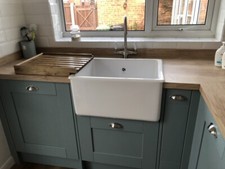 Raised Wooden Pine Worktop Draining Board for a Belfast/Butler Sink medium a