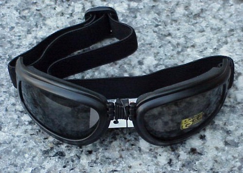 Black padded goggles - black, for