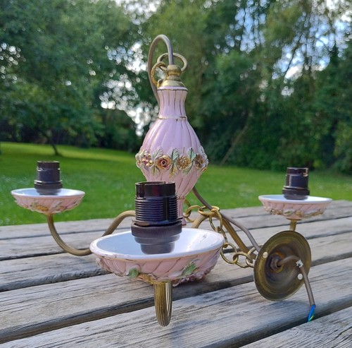 Vintage porcelain brass - porcelain, &