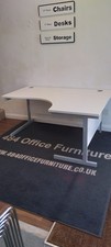 White 1600mm by 1200mm radial desks