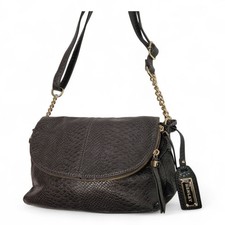 Henley Grey Snake Skin Print Fold Over Shoulder Bag