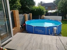 Summer Waves 12 ft Metal Framed Swimming Pool inc Filter, Pump, Cover & Heater