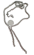 Virgin Vie Clear Sparkly Rhinestone Silver tone Y Lariat Adjustable Necklace