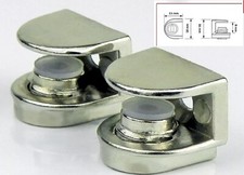 4pcs Adjustable Glass Shelf Brackets Clamp Chrome Mirror Effect Support 4-8mm