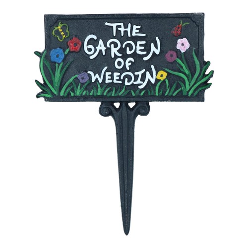 Garden weedin sign cast - garden,