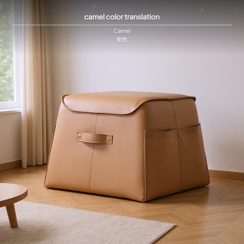 Stylish leather sofa - sofa, stool