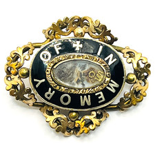 Memorial Brooch with Black