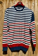 PAUL &  SHARK COOL TOUCH 100% MERINO WOOL CREW NECK NAUTICAL STRIPE 4XL UNWORN