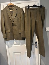 vintage burtons Tailored suit 2 piece Olive 42" Chest Trousers W37" Leg 32"
