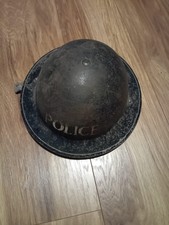 A Second World War Civil Defence Home Front Police Mk2 Brodie Helmet with Liner