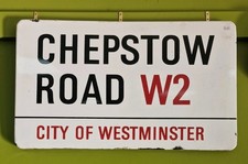 ❤️Vintage City of Westminster Chepstow Road W2 (Notting Hill) Enamel Street Sign