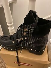 Black Patent Funky Sparkle Lace Up Ankle Boot Size 4