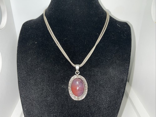Pink petalite oval - oval, pendant