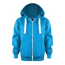 Ladies Plain Zip Up Hoodie