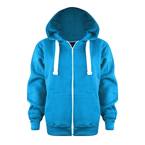 Ladies plain zip hoodie - plain,