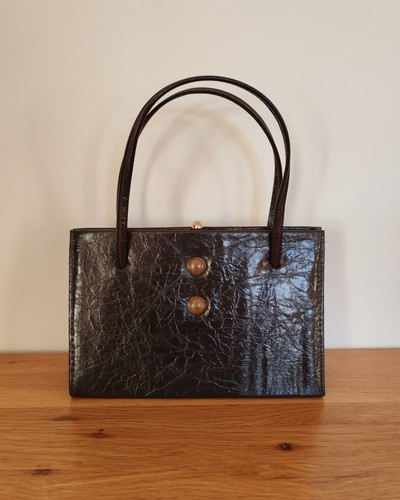 Vintage 1940 50s brown - vintage, patent