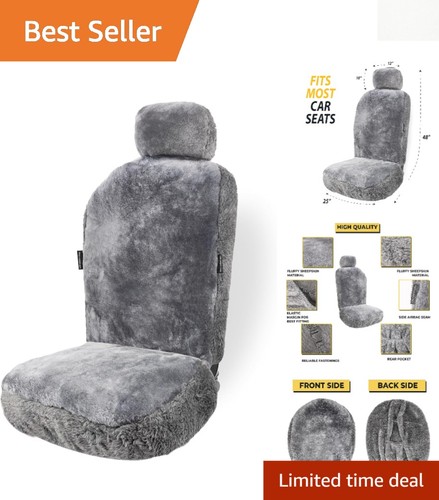 Fuzzy charcoal grey sheepskin - charcoal,