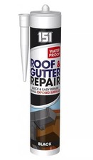 Black roof gutter sealant leak - roof,