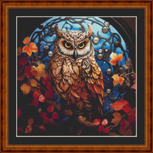Stained glass owl - owl,