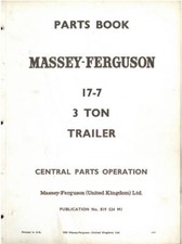 Massey Ferguson MF17 3 Ton Trailer Parts Manual