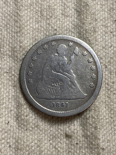 1861 seated liberty - 1861,