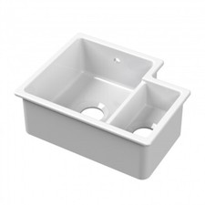 Nuie Undermount Fireclay  Kitchen Sink Bowl with Central Waste Left Hand 549mm