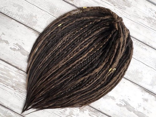 Brown dreadlock extensions - brown,