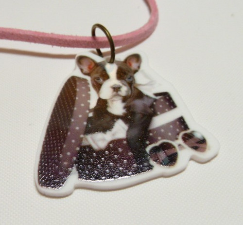 Necklace with french bulldog - a,