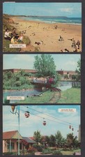3 X 1964/5  POSTCARD BUTLINS HOLIDAY CAMP FILEY,NORTH YORKSHIRE,TRAIN,CHAIR LIFT