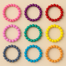  8mm Glass Retro Pearlized Bead  Bracelet  10 Colours  Elastic Stretch Women