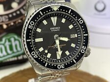 Seiko Men's Black Watch - 7002-7001 Used Vinatge Diver New Bracelet Fitted
