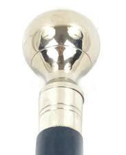 Victorian style plain ball design wooden walking stick solid Brass(NICKLE PLATE)