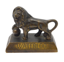 Cast Bronze Battle of Waterloo Lion Statue Figure Vintage c1950