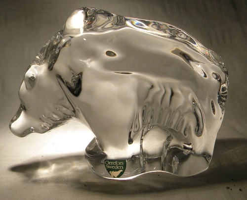 Orrefors glass bear - glass,