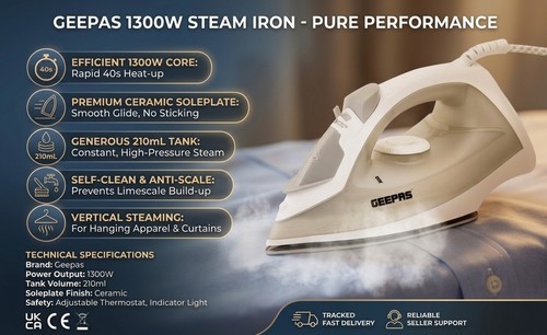 Electric steam iron - iron, ceramic