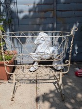 ANTIQUE French Metal Bassinet
