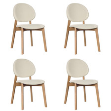 Set of 4 Cream Upholstered