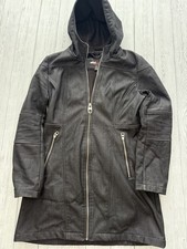 Miss Sixty Black Coat Long Fleece Lined Womens Medium Y2K Vintage 