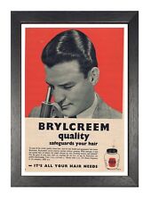 Brylcreem Microscope Barber Vintage Retro Poster Hairdresser Old Advert Picture