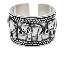 Silver Plated Elephant Ring