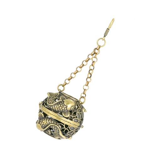 Antiqued brass scent sphere - antiqued,