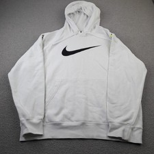 Champion Mens Hoodie Large White Repeat Swoosh Pullover Sweater Sweatshirt L